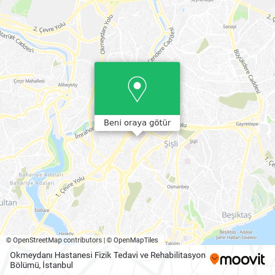 Okmeydanı Hastanesi Fizik Tedavi ve Rehabilitasyon Bölümü harita