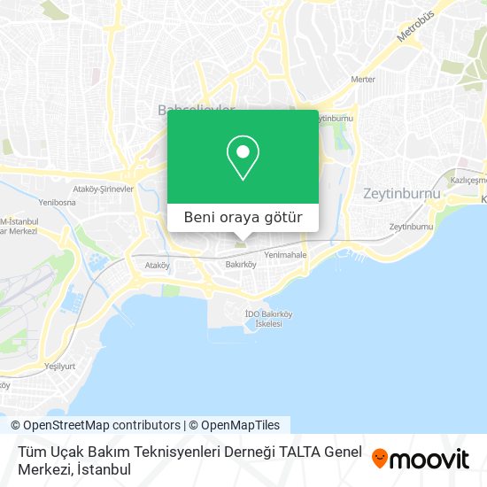 Tüm Uçak Bakım Teknisyenleri Derneği TALTA Genel Merkezi harita