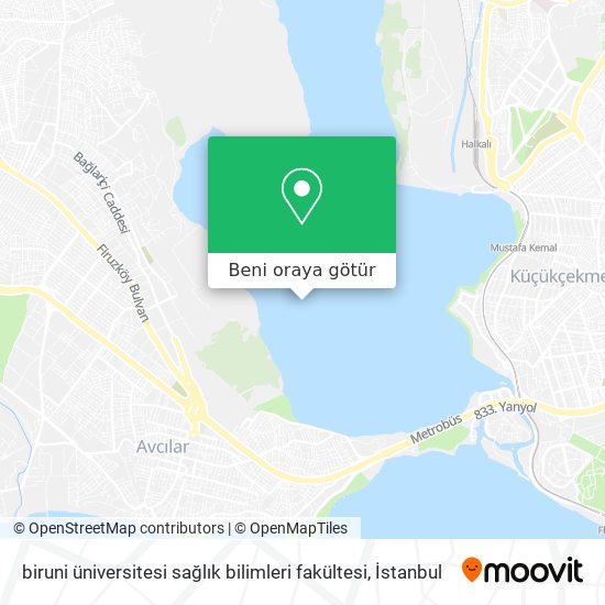 biruni üniversitesi sağlık bilimleri fakültesi harita