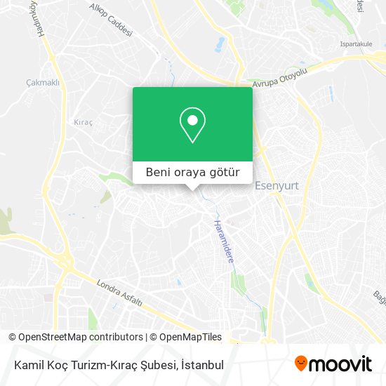 Kamil Koç Turizm-Kıraç Şubesi harita
