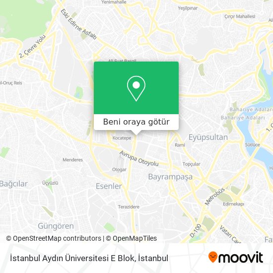 İstanbul Aydın Üniversitesi E Blok harita