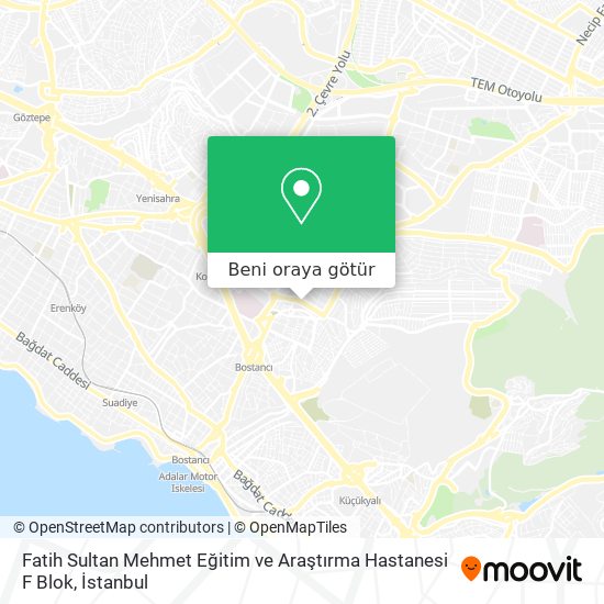 Fatih Sultan Mehmet Eğitim ve Araştırma Hastanesi F Blok harita