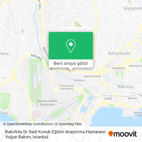 Bakırköy Dr Sadi Konuk Eğitim Araştırma Hastanesi Yoğun Bakım harita