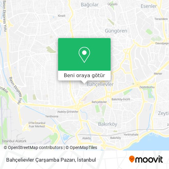 Bahçelievler Çarşamba Pazarı harita