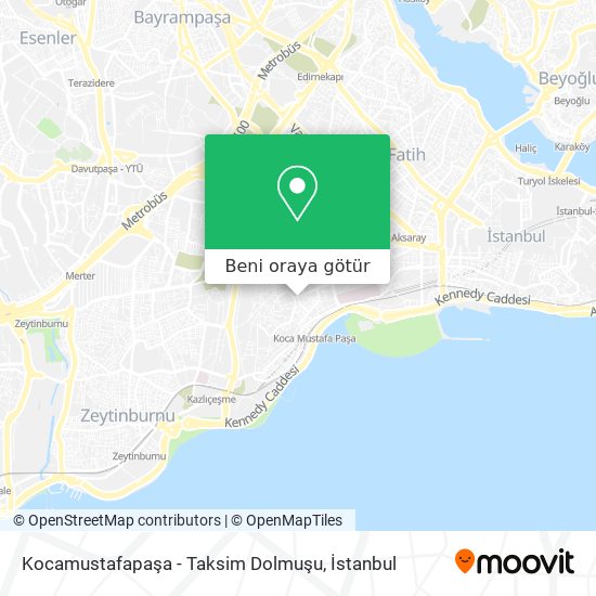 Kocamustafapaşa - Taksim Dolmuşu harita