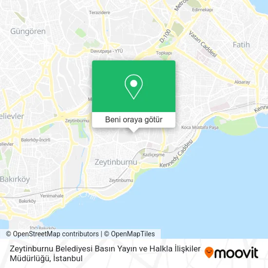 Zeytinburnu Belediyesi Basın Yayın ve Halkla İlişkiler Müdürlüğü harita