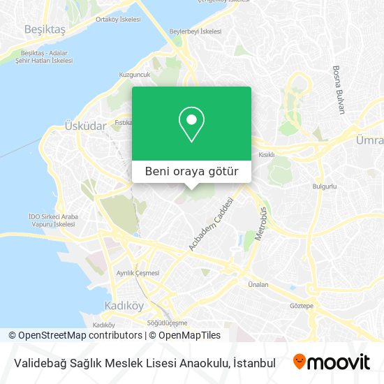 Validebağ Sağlık Meslek Lisesi Anaokulu harita