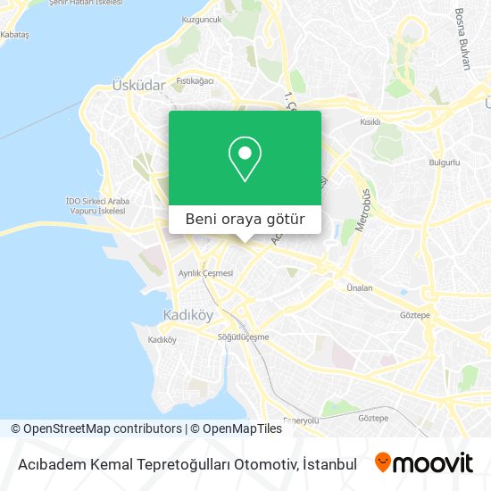 Acıbadem Kemal Tepretoğulları Otomotiv harita