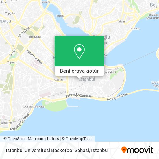 İstanbul Üniversitesi Basketbol Sahasi harita