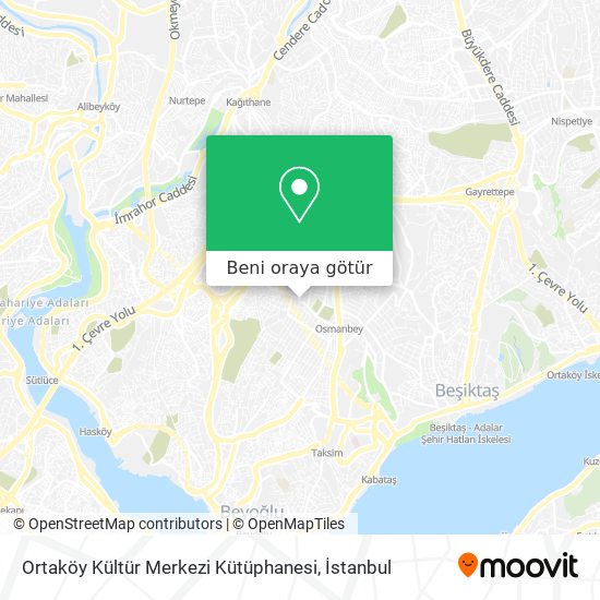Ortaköy Kültür Merkezi Kütüphanesi harita