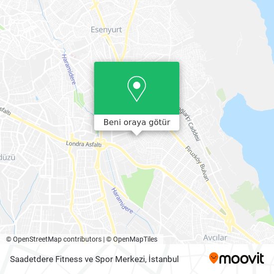 Saadetdere Fitness ve Spor Merkezi harita