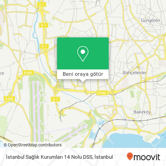İstanbul Sağlık Kurumları 14 Nolu DSS harita