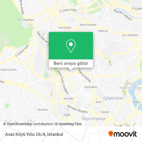 Avaz Köyü Yolu 26/A harita