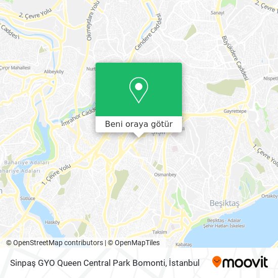Sinpaş GYO Queen Central Park Bomonti harita