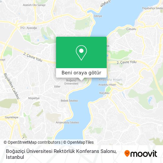 Boğaziçi Üniversitesi Rektörlük Konferans Salonu harita