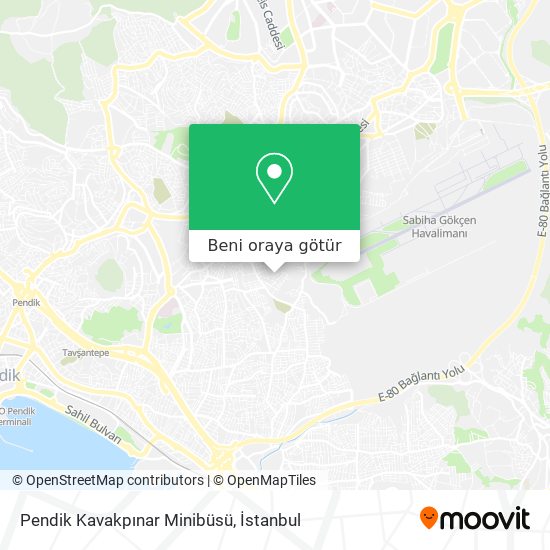 Pendik Kavakpınar Minibüsü harita