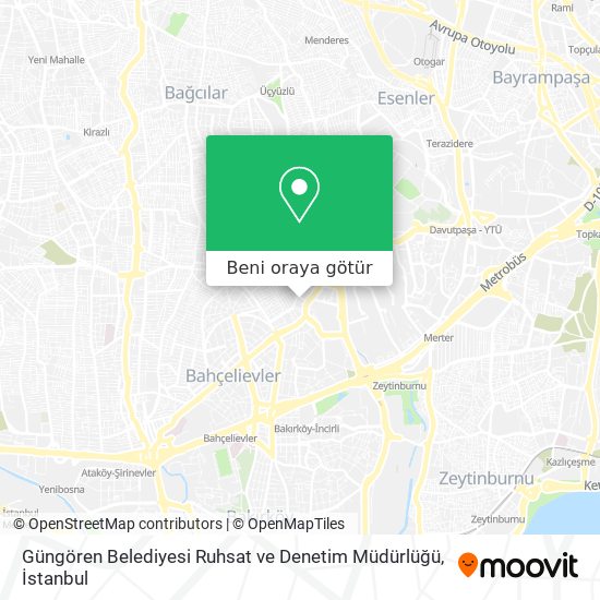 Güngören Belediyesi Ruhsat ve Denetim Müdürlüğü harita