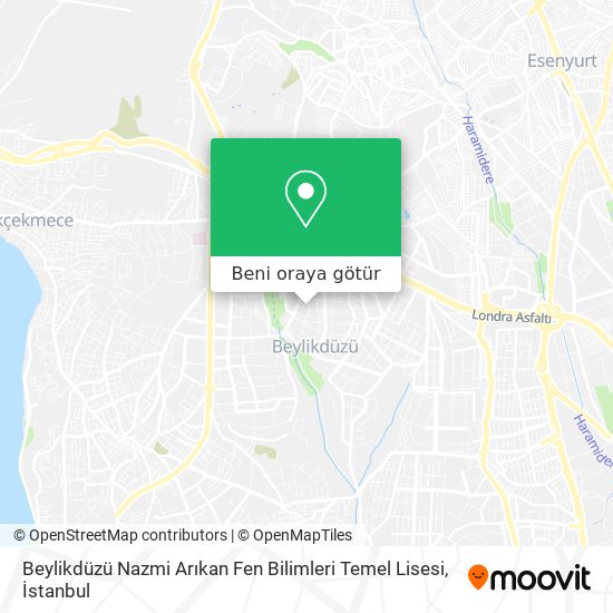 Beylikdüzü Nazmi Arıkan Fen Bilimleri Temel Lisesi harita