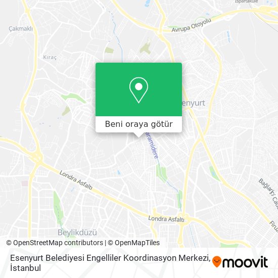 Esenyurt Belediyesi Engelliler Koordinasyon Merkezi harita