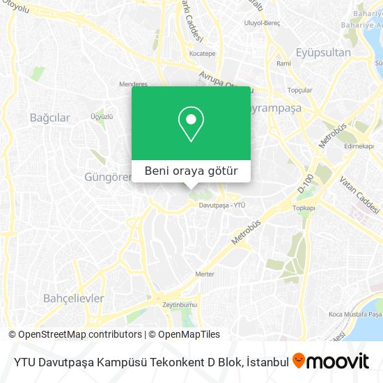 YTU Davutpaşa Kampüsü Tekonkent D Blok harita