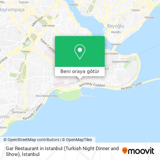 Gar Restaurant in Istanbul (Turkish Night Dinner and Show) harita