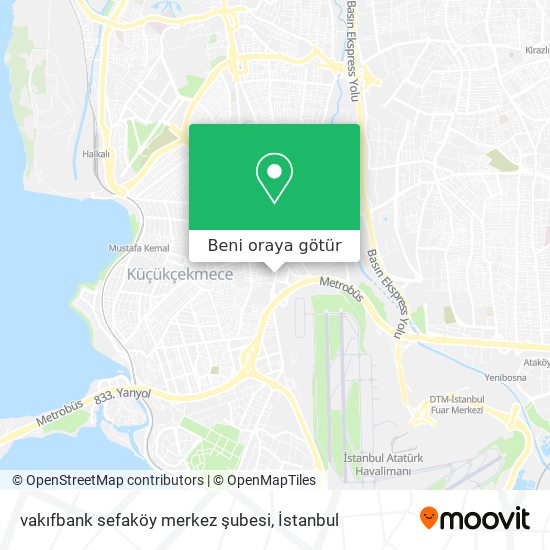 vakıfbank sefaköy merkez şubesi harita