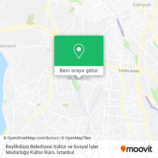 Beylikdüzü Belediyesi Kültür ve Sosyal İşler Müdürlüğü Kültür Büro harita