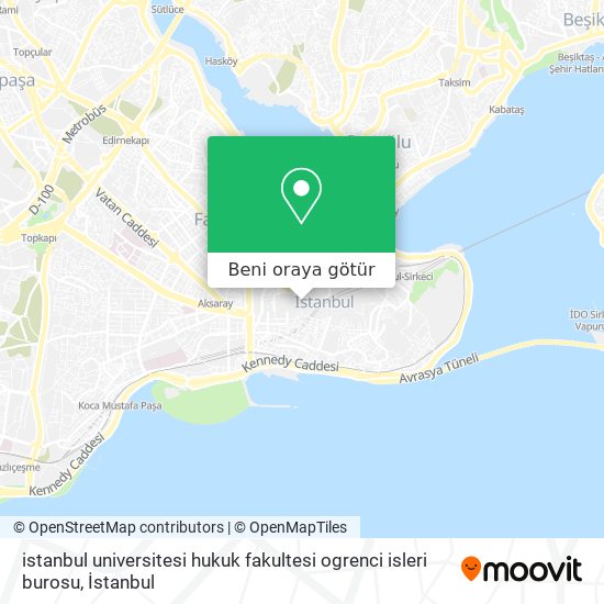 istanbul universitesi hukuk fakultesi ogrenci isleri burosu harita