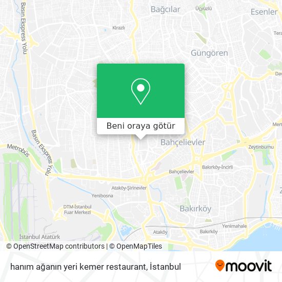 hanım ağanın yeri kemer restaurant harita