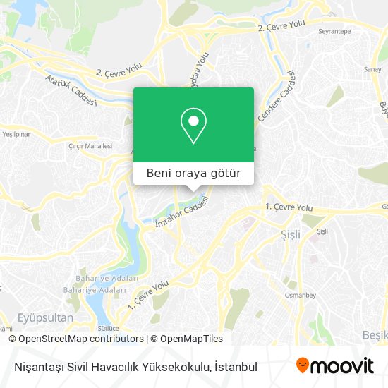 Nişantaşı Sivil Havacılık Yüksekokulu harita