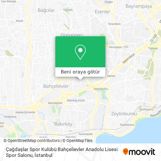 Çağdaşlar Spor Kulübü Bahçelievler Anadolu Lisesi Spor Salonu harita