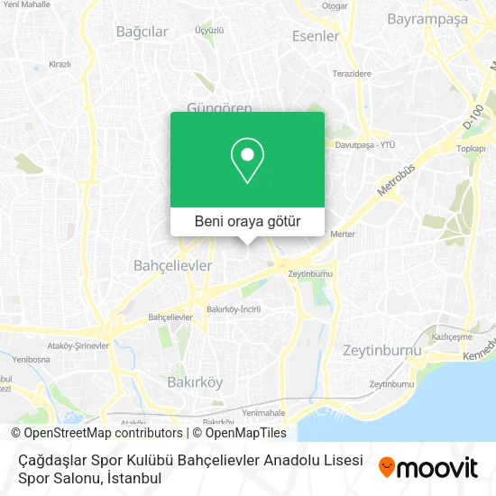 Çağdaşlar Spor Kulübü Bahçelievler Anadolu Lisesi Spor Salonu harita