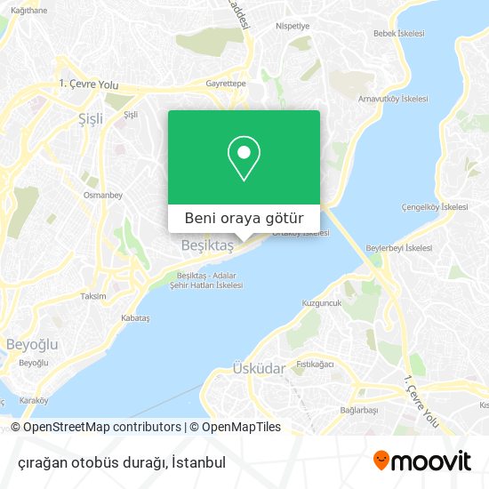 çırağan otobüs durağı harita