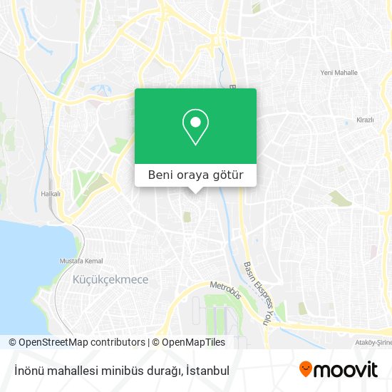 İnönü mahallesi minibüs durağı harita