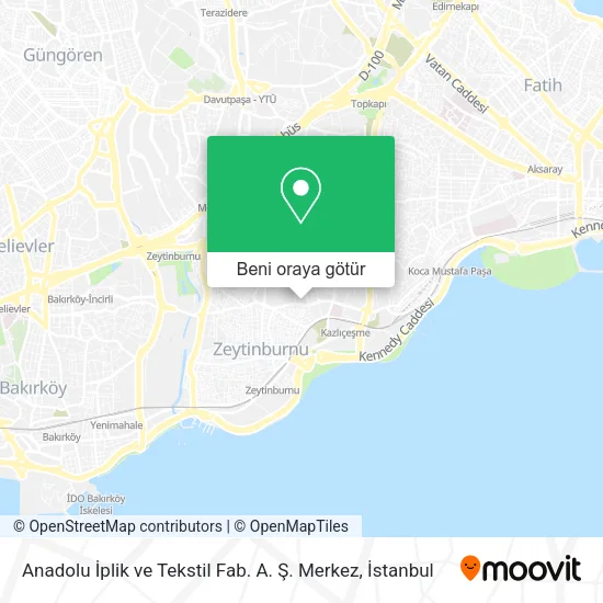 Anadolu İplik ve Tekstil Fab. A. Ş. Merkez harita