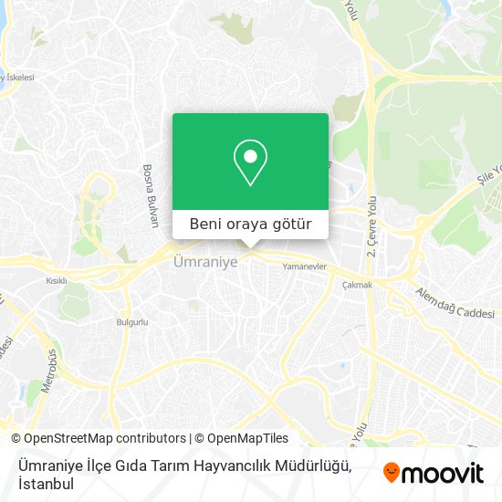 Ümraniye İlçe Gıda Tarım Hayvancılık Müdürlüğü harita