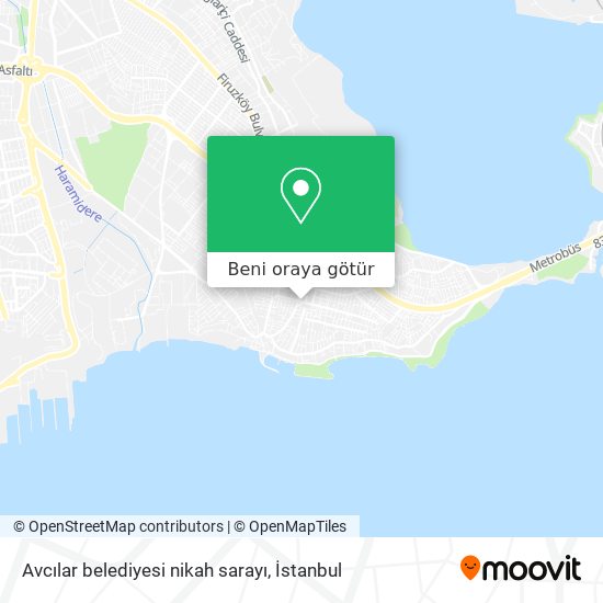 Avcılar belediyesi nikah sarayı harita