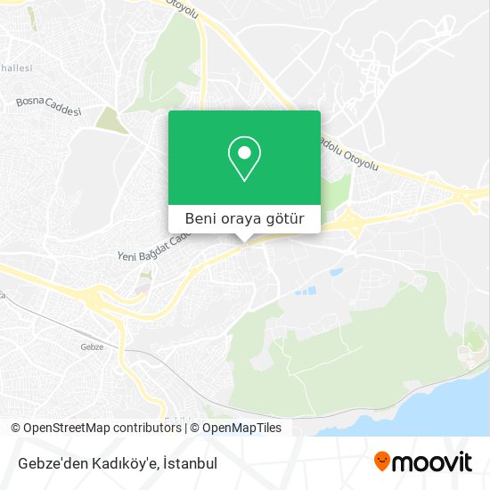 Gebze'den Kadıköy'e harita