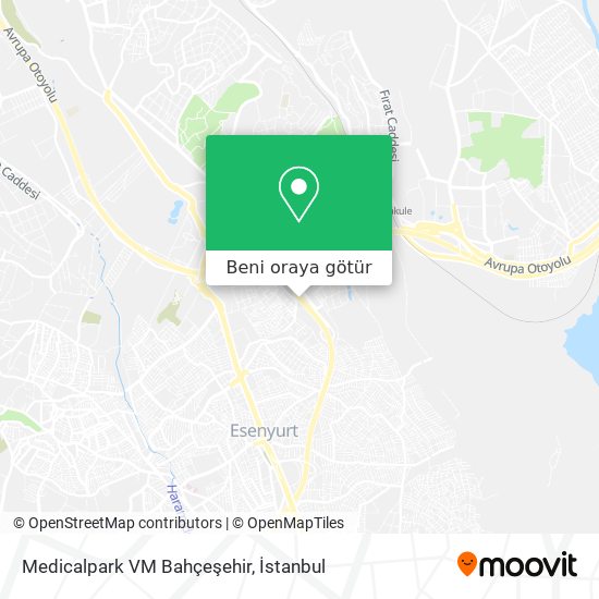 Medicalpark VM Bahçeşehir harita