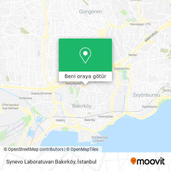 Synevo Laboratuvarı Bakırköy harita