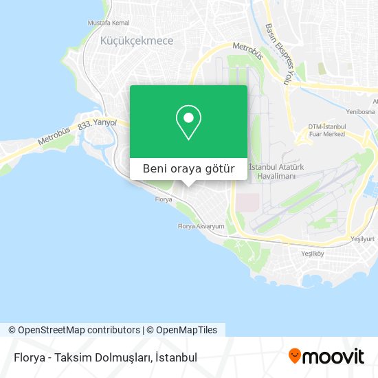 Florya - Taksim Dolmuşları harita