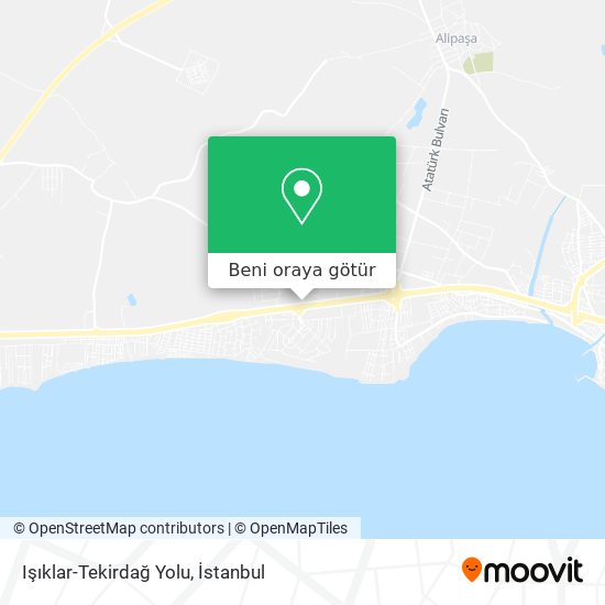 Işıklar-Tekirdağ Yolu harita
