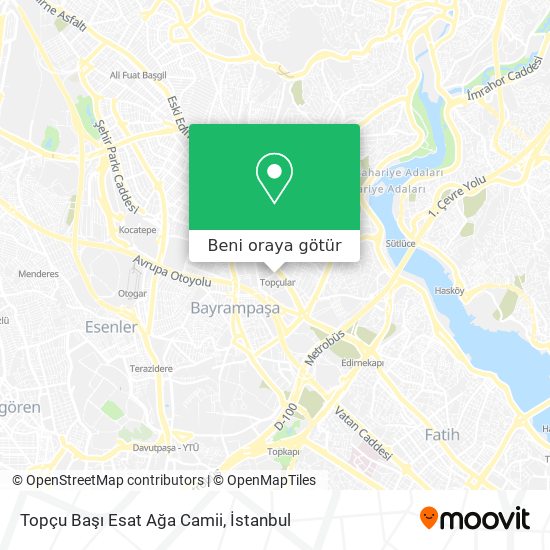 Topçu Başı Esat Ağa Camii harita