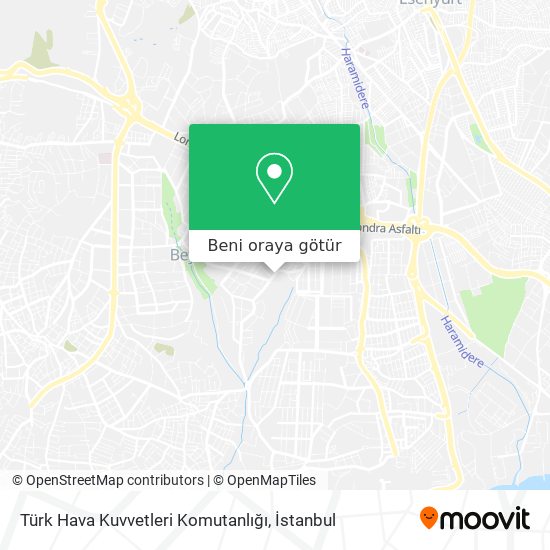 Türk Hava Kuvvetleri Komutanlığı harita