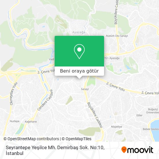 Seyrantepe Yeşilce Mh. Demirbaş Sok. No:10 harita
