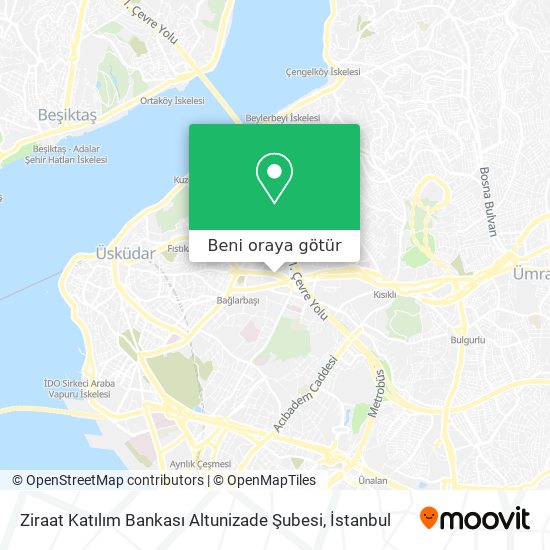 Ziraat Katılım Bankası Altunizade Şubesi harita