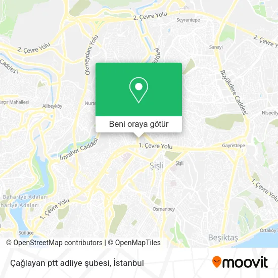 Çağlayan ptt adliye şubesi harita