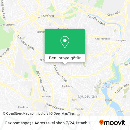 Gaziosmanpaşa Adres tekel shop 7 / 24 harita