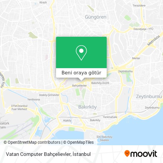 Vatan Computer Bahçelievler harita