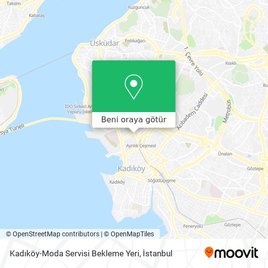 Kadıköy-Moda Servisi Bekleme Yeri harita